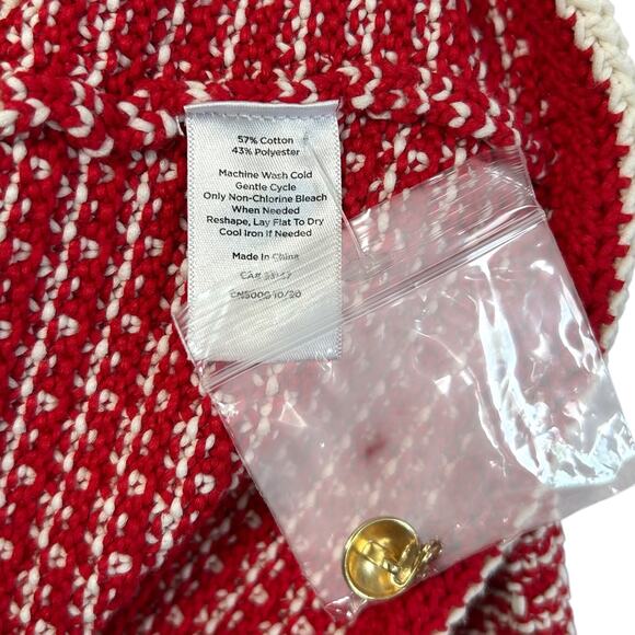 Talbots Tipped Tweed Sweater Jacket NWT Women's Sz 2X Red Refined Preppy Bold - Picture 6 of 6